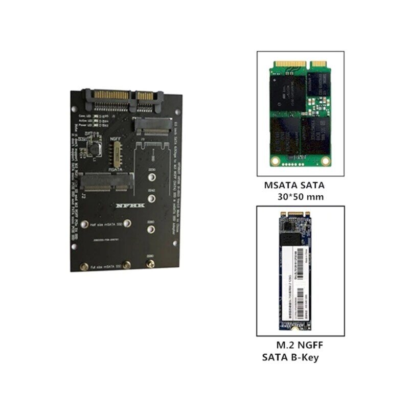 44 핀 mSATA-2.5 "IDE HDD SSD mSATA-PATA 어댑터 변환기 카드, 케이스 10*7*0.9cm 포함