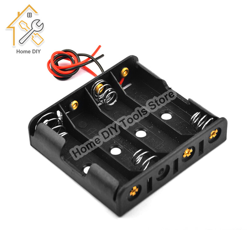 Plastic Number 5 Battery Storage Box Case 1 2 3 4 5 Slot Way DIY Batteries Clip Holder Container With Wire Lead