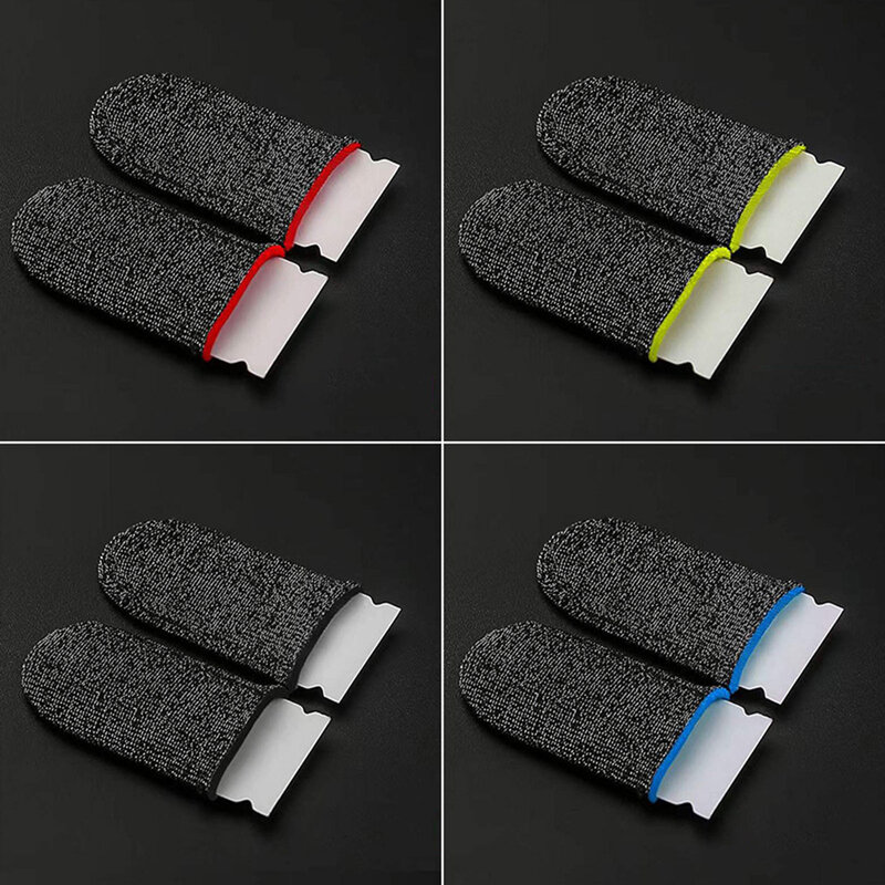 1 Pair Breathable Mobile Game Sleeve For Pubg Touch Screen Finger Gaming Thumb Gloves Super Thin Gaming Finger Sleeves