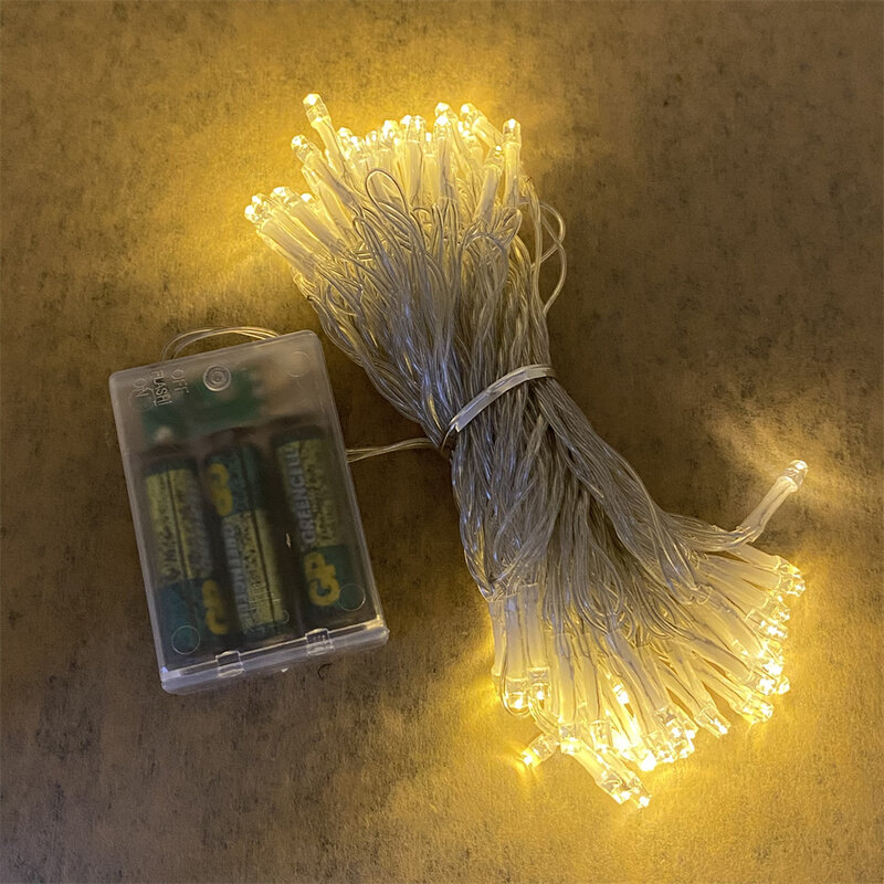 Guirnalda de luces LED impermeables, 3M, 6M, 10M, 3 x pilas AA, para Navidad, fiesta, decoración de boda