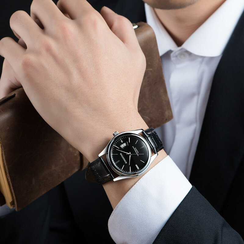 Relógio masculino de luxo 30m Relógio de data impermeável Masculino Relógios esportivos Homens Quartzo Casual Relógio de pulso relógio masculino Presente Presente Masculino