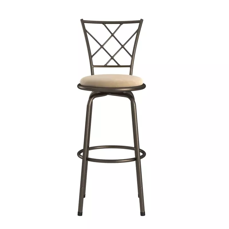 Aidan-taburete de Bar giratorio de 360 grados, color marrón, Juego de 3 taburetes de Bar para sillas de comedor de cocina