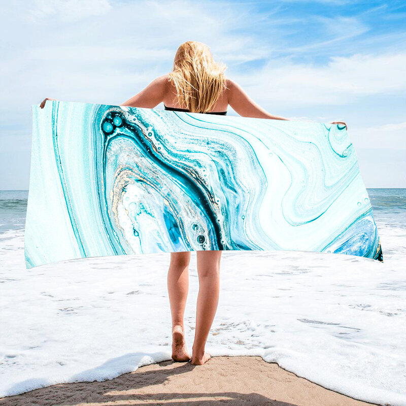 Serviette de plage carrée imprimée en microfibre, châle pour femmes, vacances en bord de mer, loisirs de natation, vêtements de plage à la mode, printemps et été