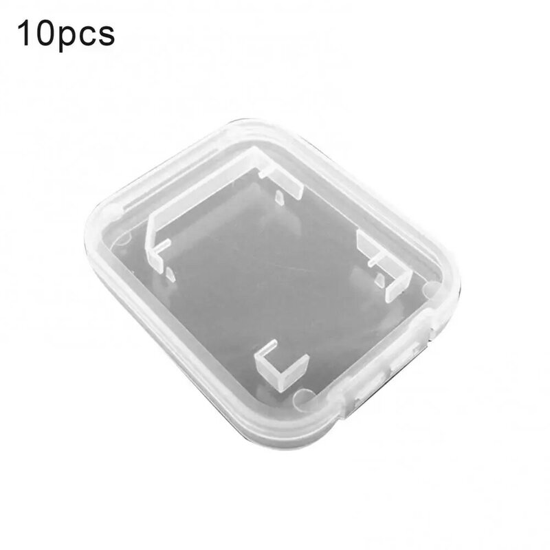 Suporte de armazenamento portátil, transparente, leve, padrão SD, SDHC Memory Card Case, 10 pcs