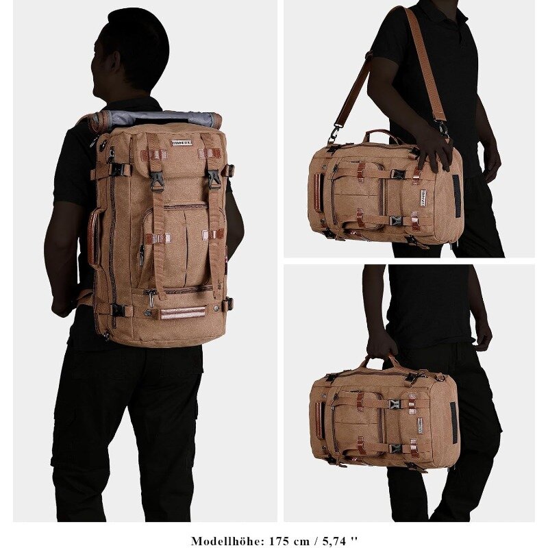 Винтажный дорожный рюкзак, большие сумки для ноутбука, конвертируемый наплечный ранец
