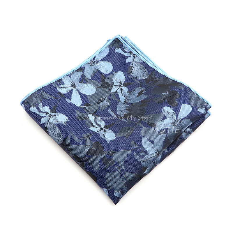 Męskie klasyczne wzór w rośliny chusteczki imprezowe niebieska w stylu Casual brązowa kieszonkowa chusteczka na ślub odzież na co dzień koszula akcesoria