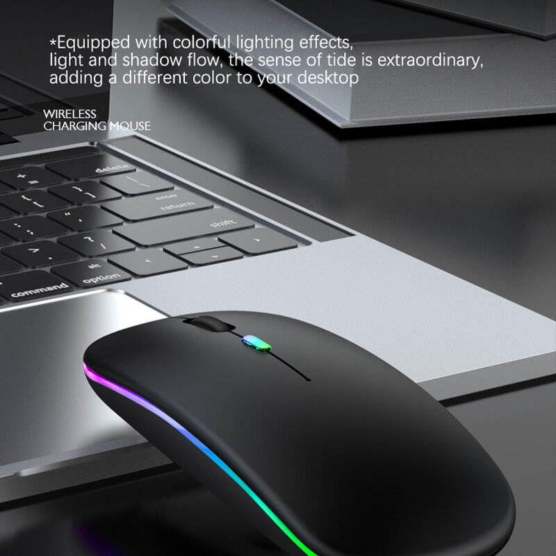 เมาส์ไร้สาย Bluetooth 2.4GHz USB RGB 1600DPI เมาส์สำหรับแล็ปท็อปคอมพิวเตอร์แท็บเล็ต PC Macbook Gaming Mouse gamer