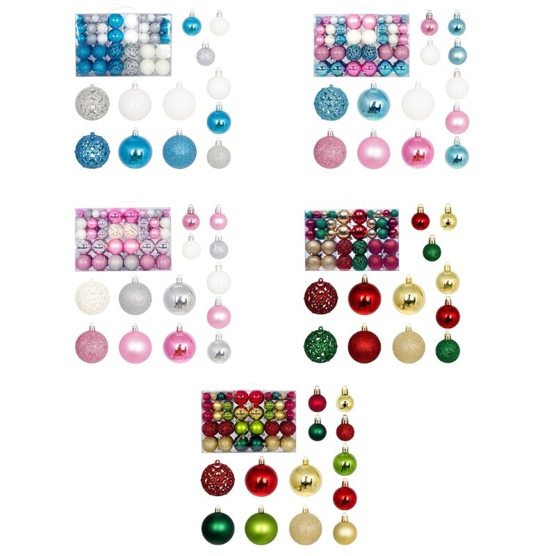 X6hd 100 peças bolas enfeite reutilizáveis, enfeites pendurados árvore perfeitos para decoração festiva