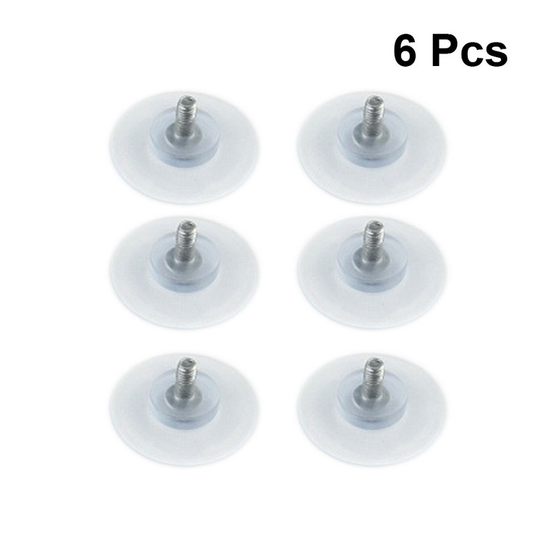 6pcs 4mm Furniture Desk Glass PVC Transparent Anti-Collision Suction Cups Sucker Hanger Pads with Screws for Glass Table