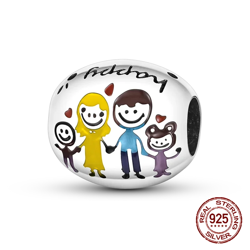 925 Sterling Silver family house love forever family beads pandent Charm Fit originale Pandora bracciale fai da te Bead Ms Jewelry Gift