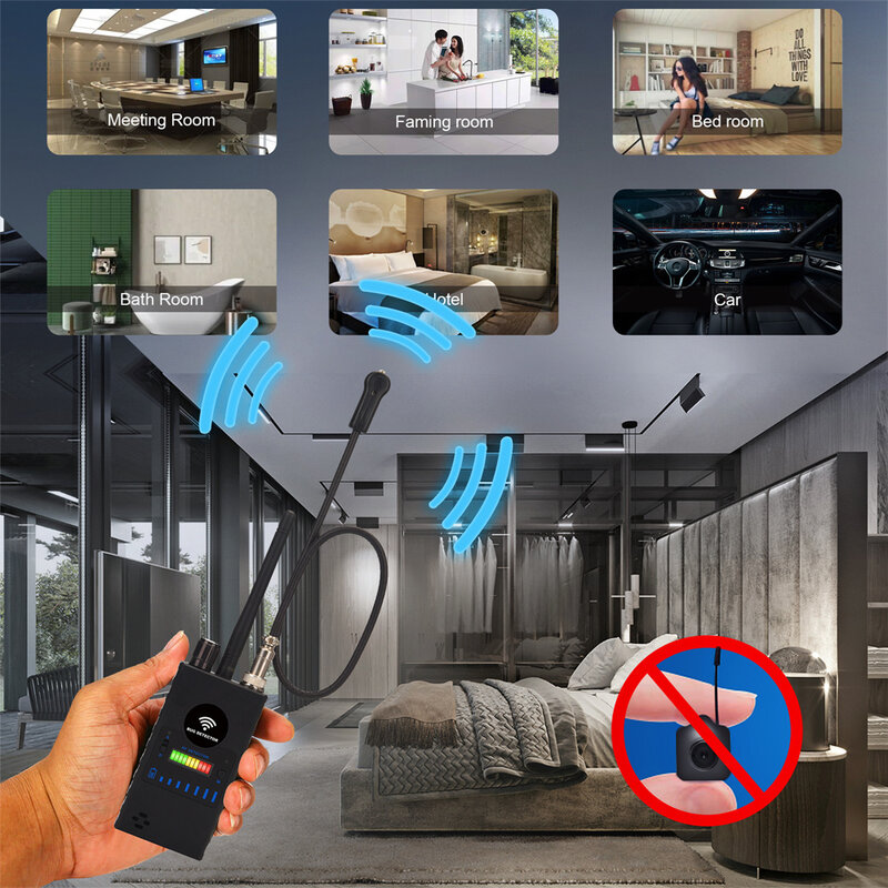 Handheld Hotel Anti-Candid-Kamera-Detektor Anti-Monitoring-Spionage kameras erkennen GSM-Audio Anti-Lausch-GPS-HF-Signals canner