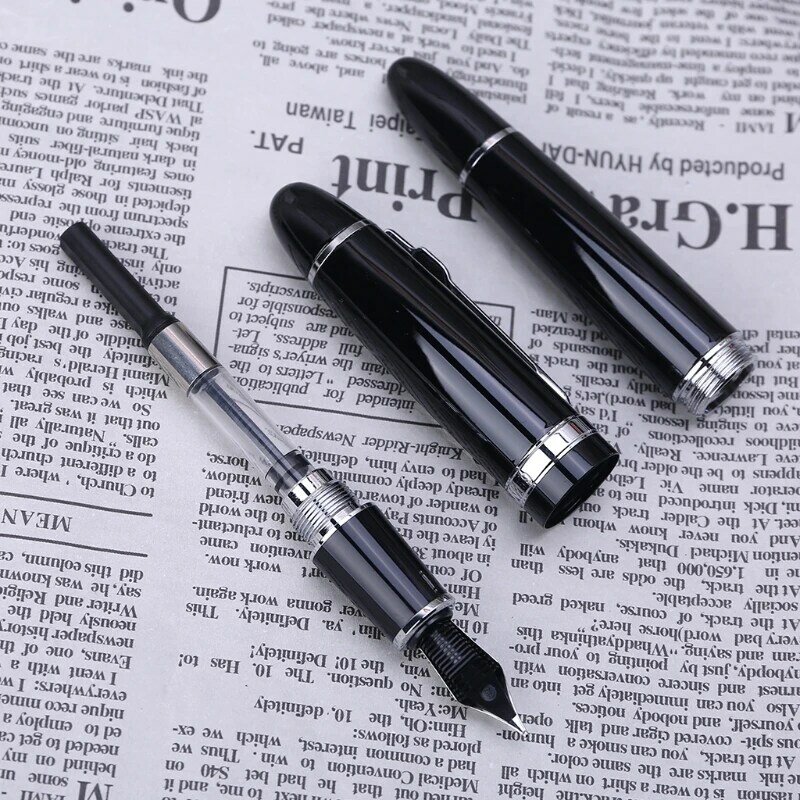 Nuovo Jinhao 159 nero e argento per penna stilografica M Nib spessa W3JD
