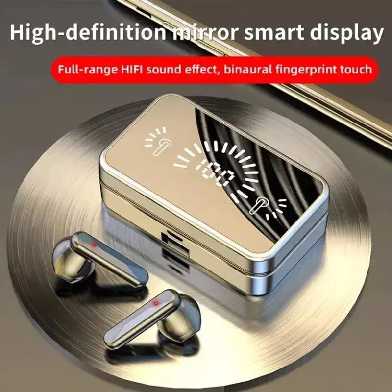 HiFi TWS bezprzewodowy zestaw słuchawkowy Bluetooth z skrzynka do ładowania redukcją szumów LED słuchawki douszne z mikrofonem słuchawki bezprzewodowe słuchawki Bluetooth