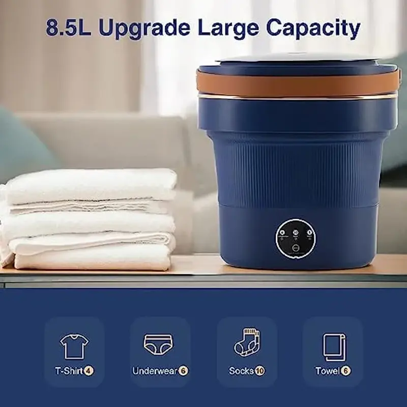 Kapazität faltbare kleine Waschmaschine für Unterwäsche, Baby kleidung und kleine Gegenstände, wiederauf lad bares Design für Reise waschmaschine