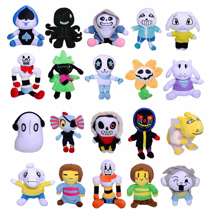 Juguetes de peluche de algodón PP para niños, juguetes de dibujos animados Kawaii, juego de rol de Sans Frisk, muñecos suaves de 20-30cm, regalos de cumpleaños