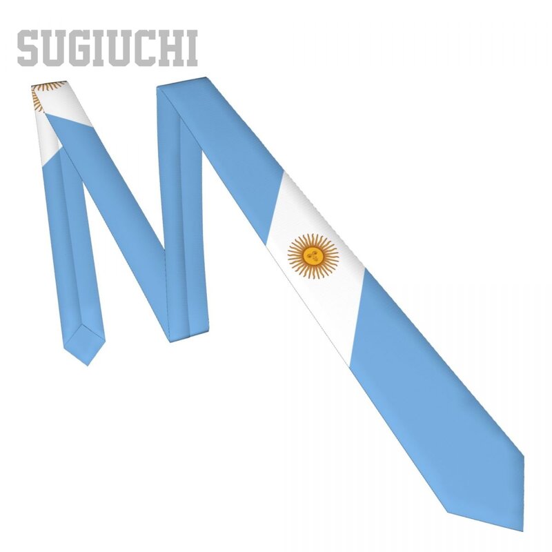 Flaga argentyny emblemat mężczyźni kobiety krawaty na co dzień krawat w kratę garnitury Slim wesele krawat biznesowy gravaty