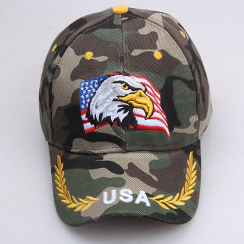 Flag Baseball Caps Cool Breathable Eagle And Flag Camo Trucker Hat Sun Protection Hat Outdoor Sports Caps Patriotic Embroidered