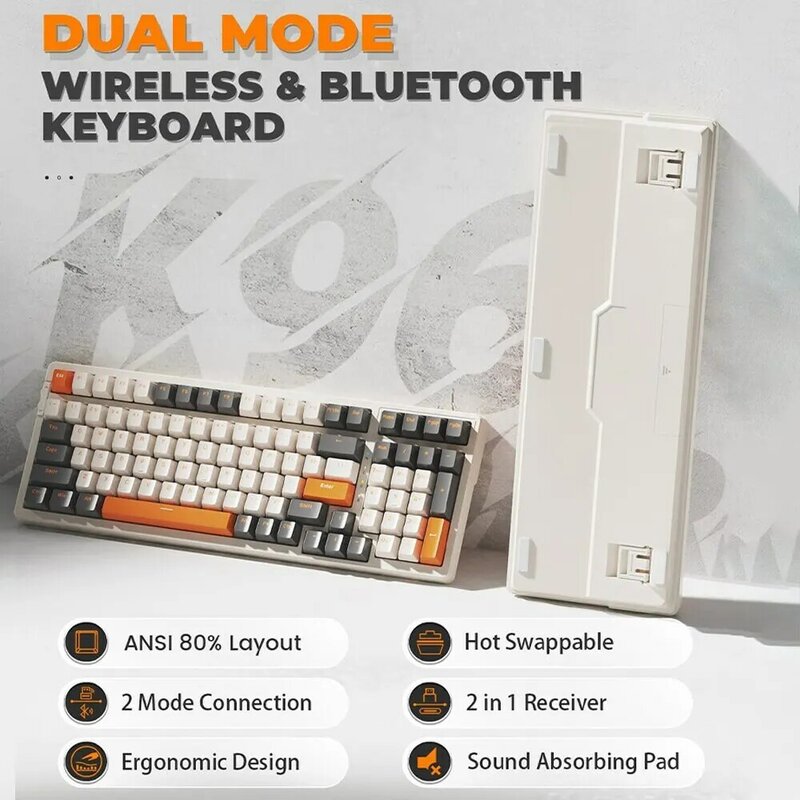 0911k96 Bluetooth Dual-Mode Hot Plug-toetsenbord