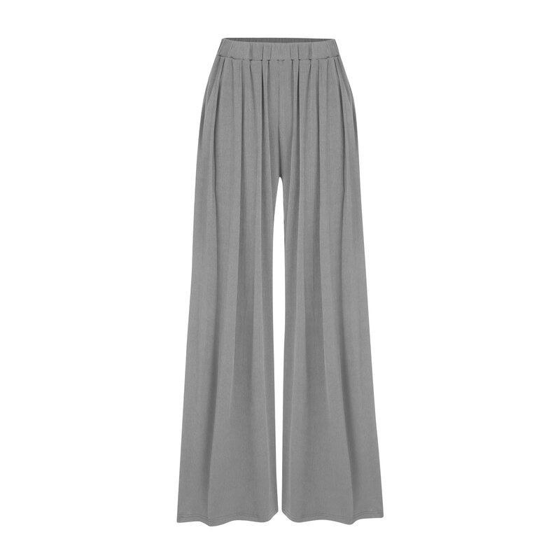 Pantalon large élastique pour femme, taille haute, mince, décontracté, mode de rue Harajuku, été, nouveau, fjku, 2024