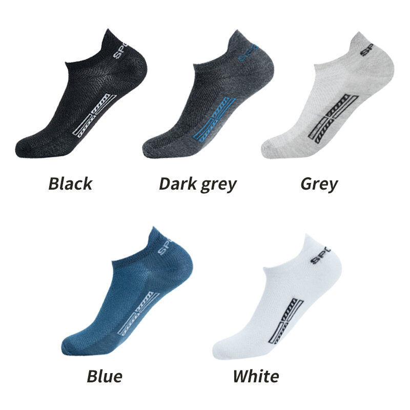 Calcetines tobilleros transpirables para hombre, calcetín de malla, corte fino, informal, EU 38-46 talla grande, lote de 10 pares