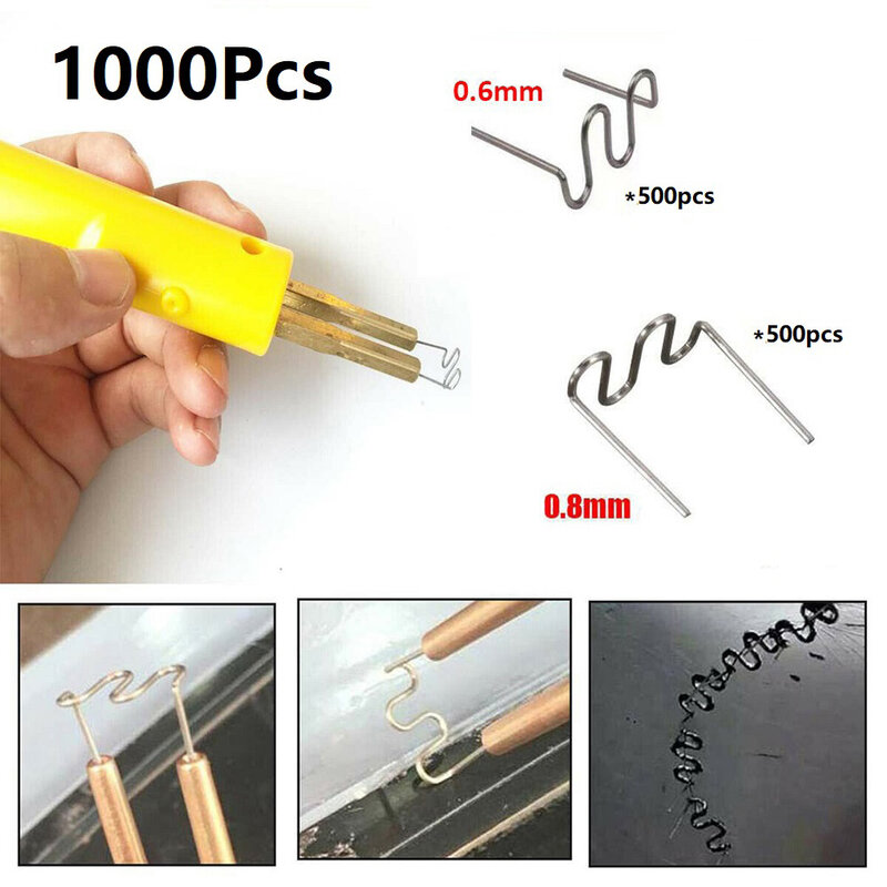 1000pcs Hot Staples For Car Bumper Bodywork S Wave Plastic Stapler  0.6/0.8mm  Welding Gun Nails  Auto Repair Tools
