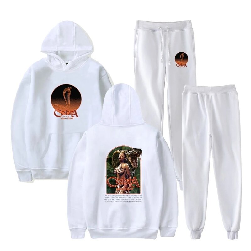 Megan Thee Stallion Hoodie Suit Cobra Printed Casual Clothes 2 Pieces Sets