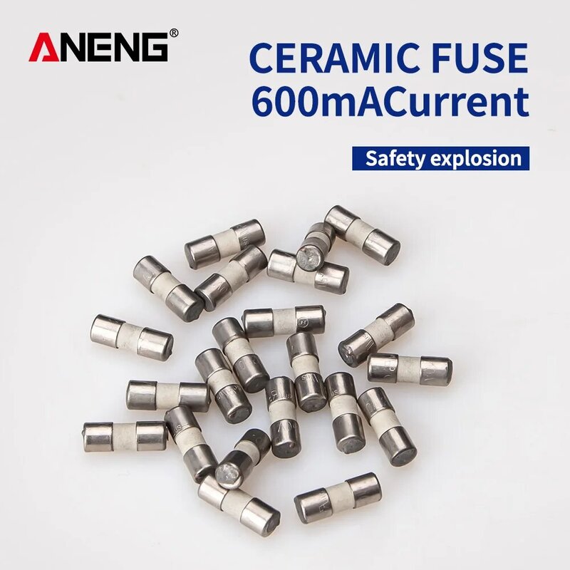 ANENG Ceramic Fuse 600mA 10A 5Pcs each Ceramic Tube Fuse For Multimeter Instrument Ceramic British Plug Fuse