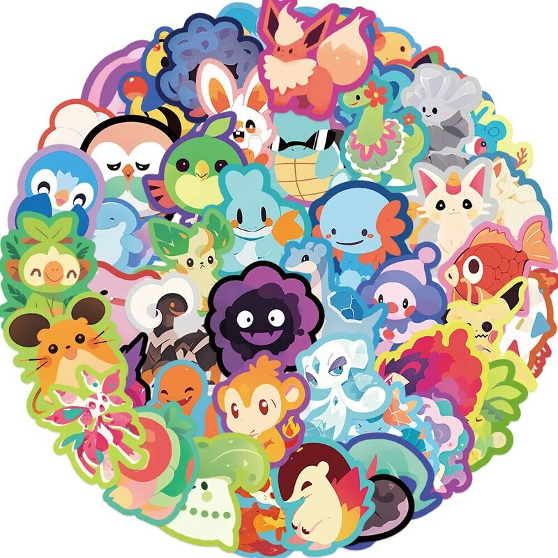 Impermeável Pokémon Graffiti Adesivos, Anime Decalques, Desenhos Animados Bonitos, Brinquedo Do Miúdo, DIY, Garrafa De Água, Capacete, Guitarra, Etiqueta Kawaii, 10 Pcs, 30 Pcs, 50Pcs