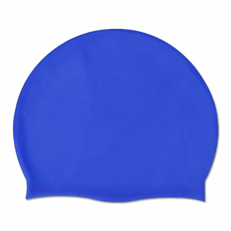 หมวกว่ายน้ำซิลิโคนขนาดใหญ่ป้องกันหูผมยาวสีทึบหมวกว่ายน้ำซิลิโคนยืดหยุ่นสูงหมวกอาบน้ำ