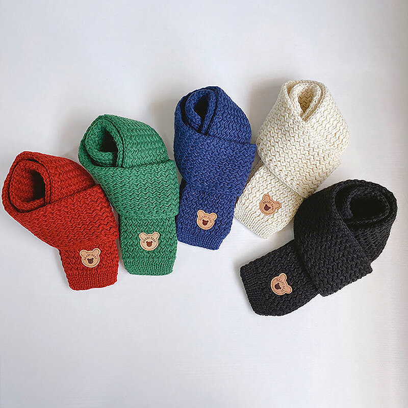 Sciarpa per bebè con orsetto carino per bambini fazzoletto da collo all'aperto tenere in caldo gli accessori per bambini