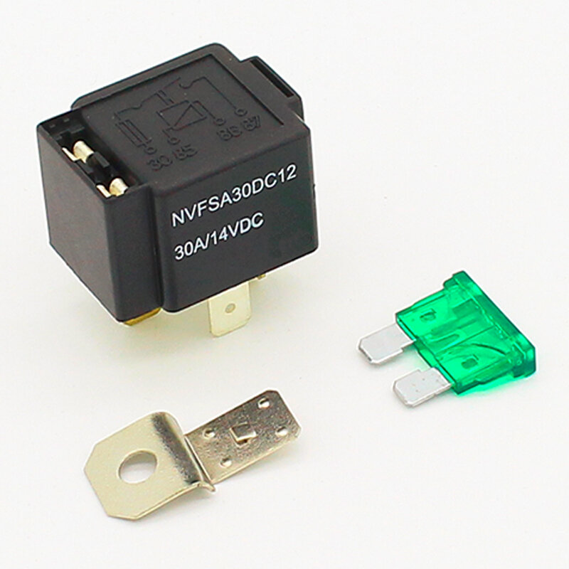 Przekaźniki najwyższa jakość 4 pin 30A automatyczne przekazywanie z bezpiecznikiem, napięcie cewki 12VDC relais