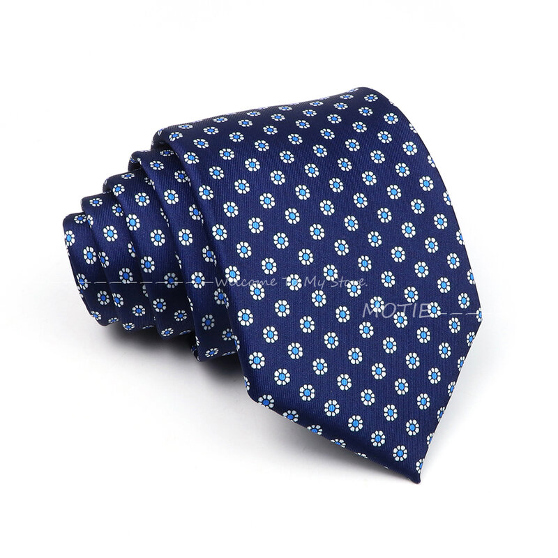 Vendita calda graziosamente cravatte in poliestere cravatte Paisley blu per la festa di nozze camicia quotidiana vestito accessori cravatta decorazione regali