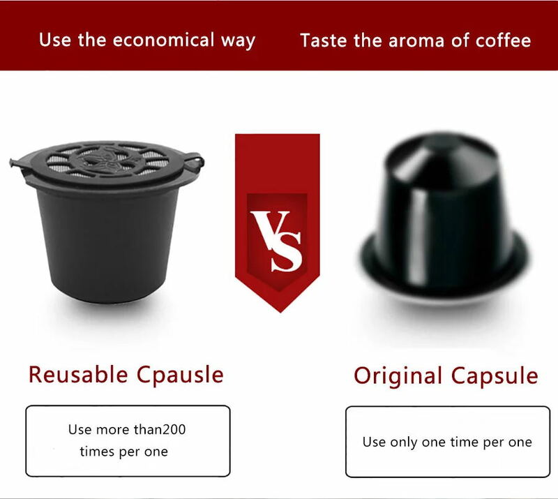 Cápsula de café Nespresso reutilizable, recargable, con cuchara, cepillo, accesorios