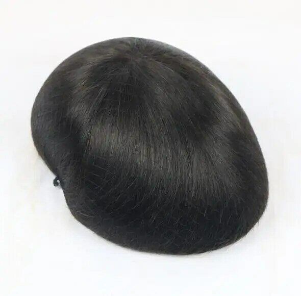 Cena hurtowa 100% ludzkich włosów tupecik dla mężczyzn oddychająca koronka OM mocna podstawa System protez włosów naturalną linią włosów kapilary