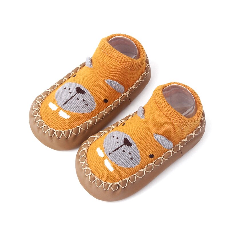 Mildsown-zapatos de calcetín de suela suave para bebé, calcetines planos antideslizantes para pies de dibujos animados, zapatos para caminar para recién nacidos, niñas y niños