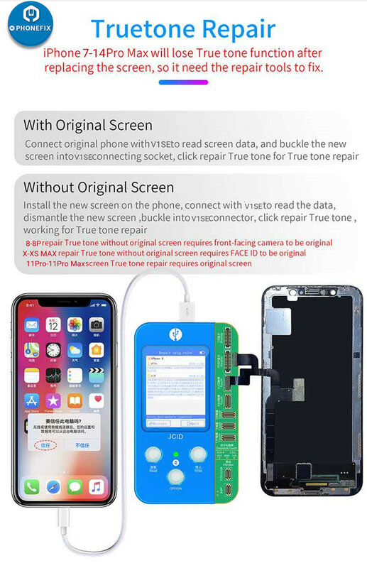携帯電話用のリアルなトーンの修理ボード,iphone用のディスプレイ,スクリーン,回復,オリジナルの色,jc jcid v1se,iphone 11, iPhone 12,iphone 14 pro max