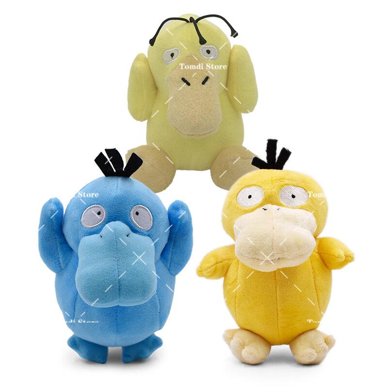 13-15cm pokemon brinquedos anime figura dos desenhos animados psyduck recheado de pelúcia amarelo azul pato pelúcia boneca travesseiro brinquedos menina presente de natal