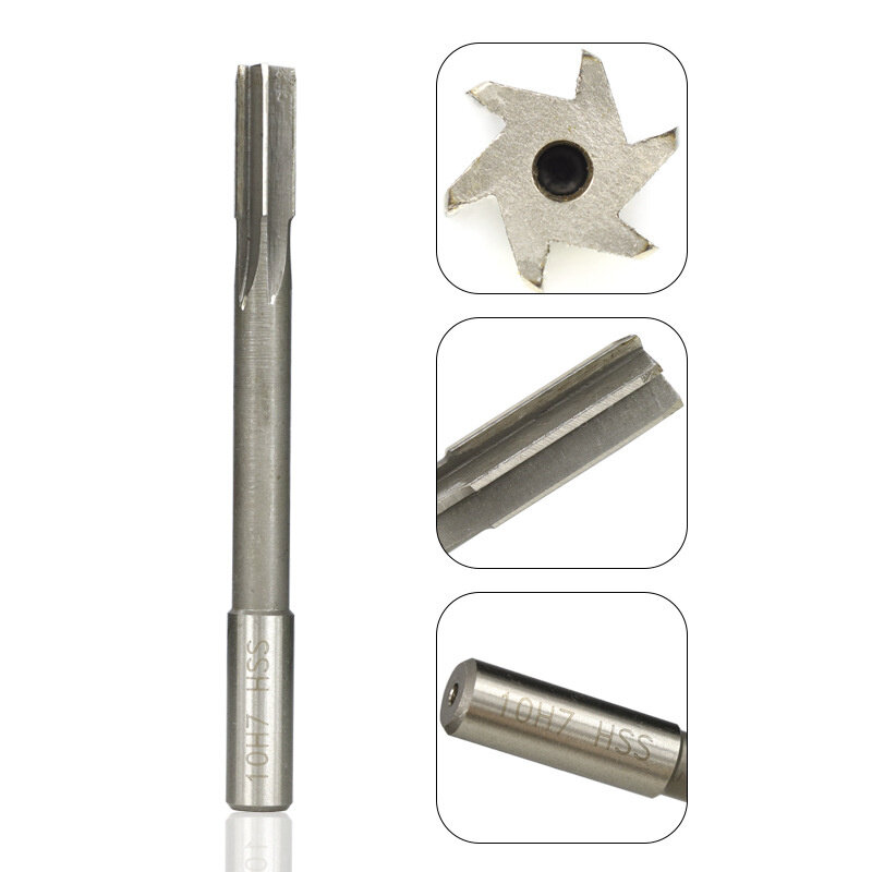 1pcs HSS machine tool reamer H7, 1mm- 20mm straight shank chuck machine tool reamer straight slot reamer milling cutter