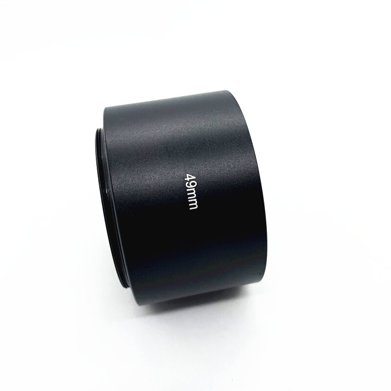Capuz de lente de metal, 49mm 52mm 55mm 58mm 62mm 67mm 72mm 77mm 82mm, para canon nikon sony para pentax fujifilm, lente de câmera
