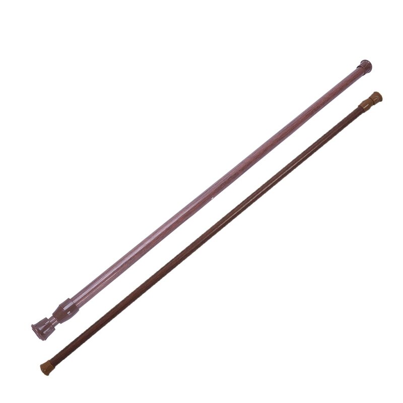 Extensível telescópico Cortina Rail Pole Rods, Net Voile Tensão, Mola Carregada, Cor de madeira, 55-90cm, 70-120cm, 2 Pcs