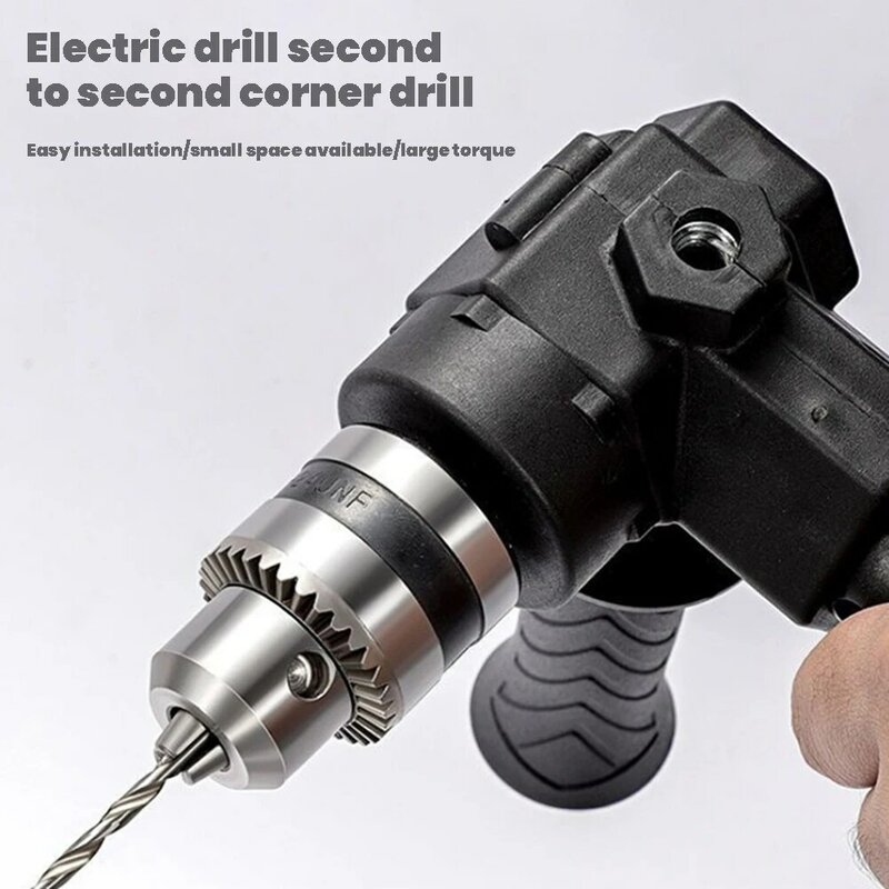90° Corner Device Three-Jaw Chuck Electric Impact Drill Adapter Drill Bend Extension Converter Power Tool Accessories