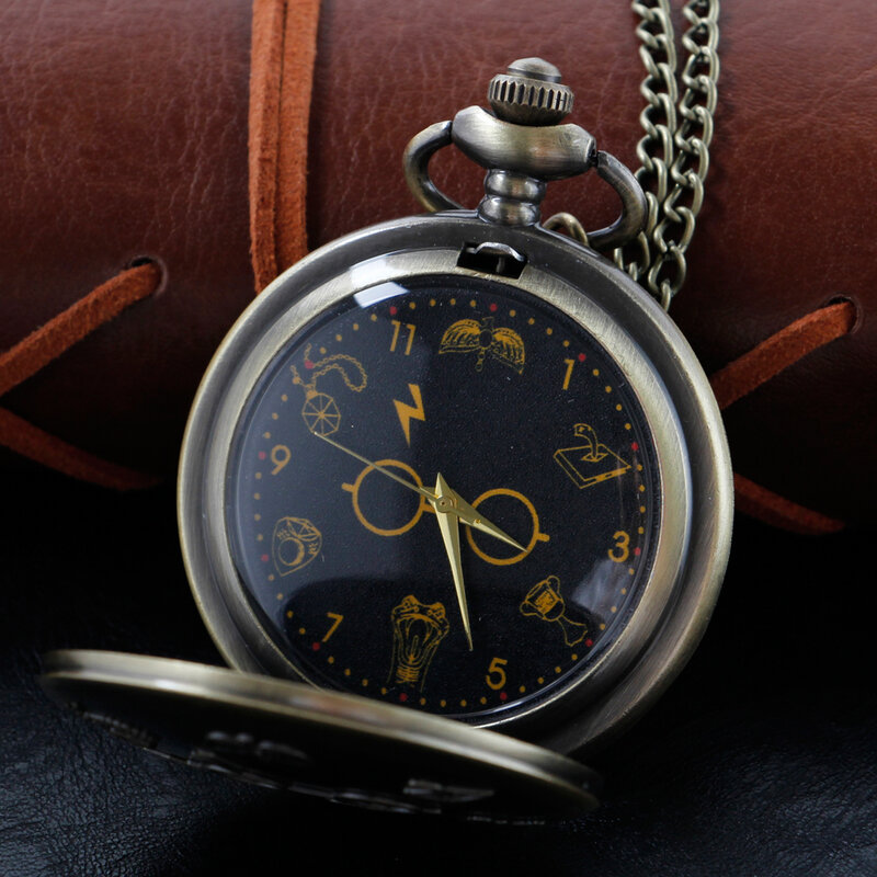 คลาสสิกพิมพ์นาฬิกาควอตซ์คุณภาพสูง Unisex สร้อยคอจับเวลาจี้ผู้ชายและสตรีนาฬิกา Relogio XH3047