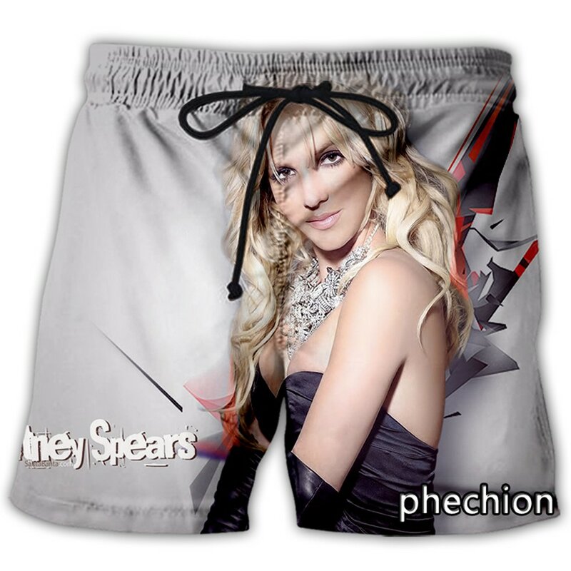 Phechion Nieuwe Mannen/Vrouwen Britney Spears 3D Gedrukt Casual Shorts Fashion Streetwear Mannen Losse Sporting Shorts A205