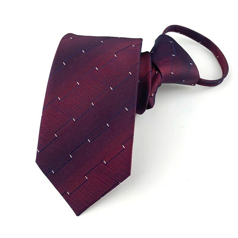 Gravata laços masculinos 8cm gravata zíper preguiçoso fácil puxar gravatas presentes acessórios de escritório