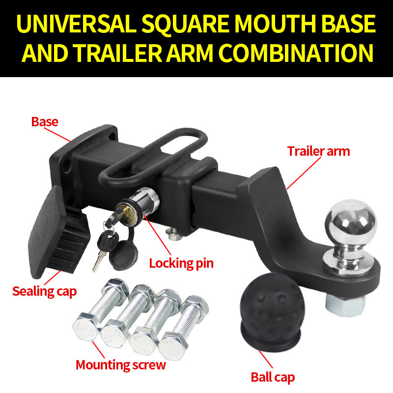 Car Trailer Hook Universal 2-inch ball head trailer arm for Trailer motor home accessories,Off road modification accessories
