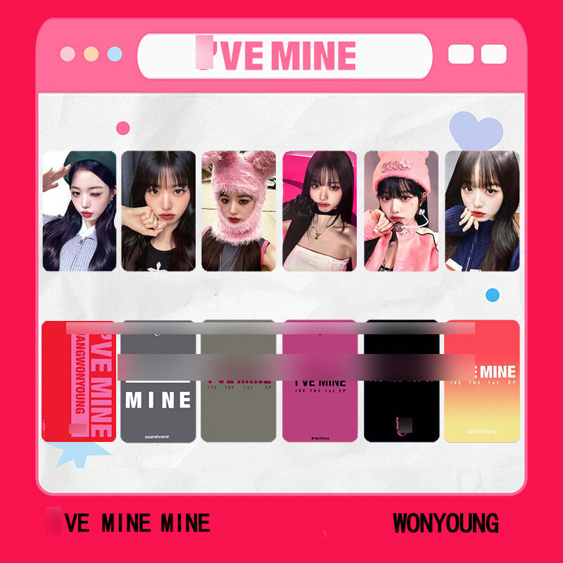 6pcs KPOP IVE nuovo Album i MINE SW BEATROAD lomotard Eleven Girl Group YUJIN auricolari Leeseo Wonyoung Gaeul cartolina Photo Card