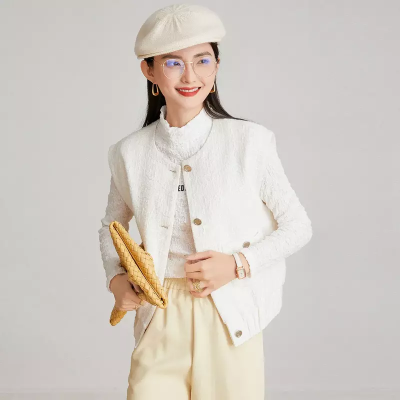 LOUIS YAO-colete feminino solto com gola redonda, jaqueta sem mangas, blusa casual, outwear elegante, primavera, 2022