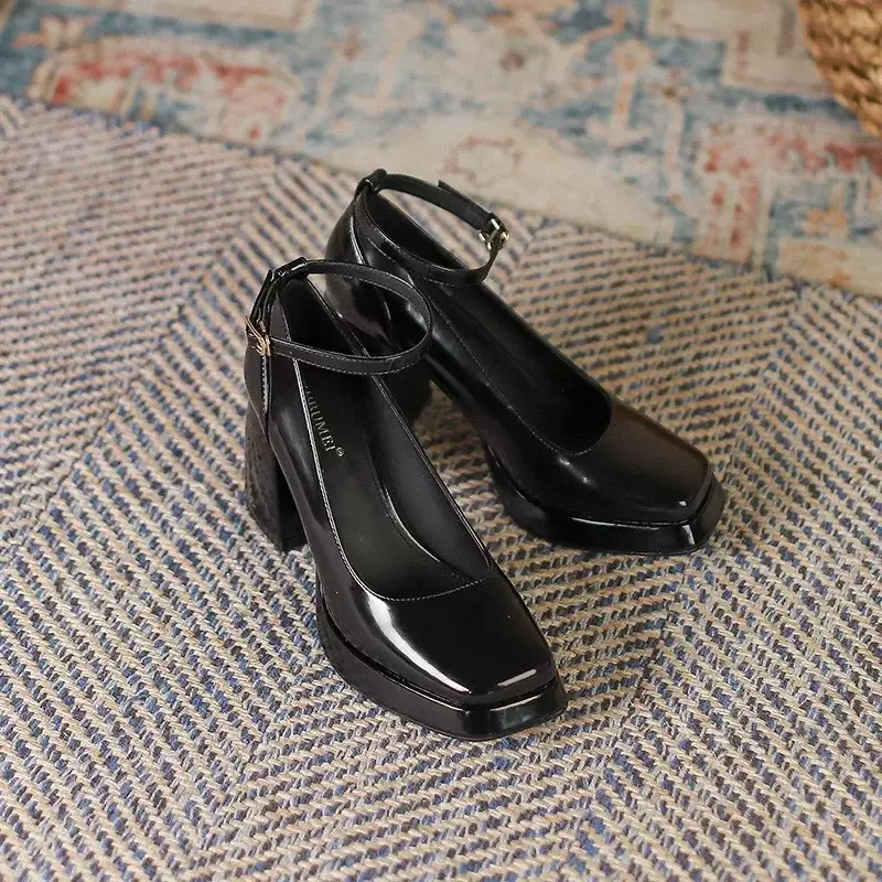 Sepatu hak tinggi Super Mary Janes sepatu wanita sepatu musim panas sepatu Paltform sol karet nyaman