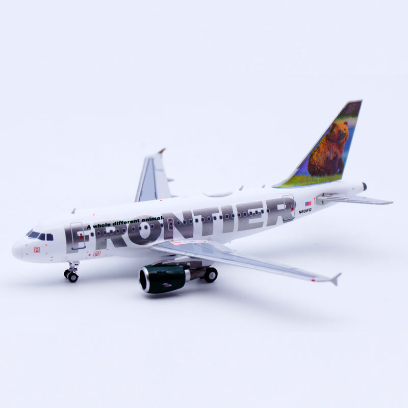 48009 lega da collezione aereo regalo modello NG 1:400 Frontier Airlines Grizzly Bear Airbus A318-100 Diecast Aircraft Model N801FR