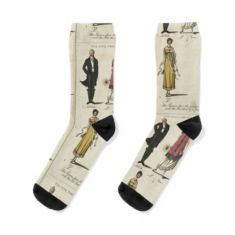 The Five Positions Of Dancing Print Socks Argentina Wholesale christmass gift Socks Women's Men's
